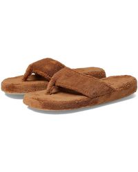 Acorn Faux Fur Travel Slippers in Black Lyst