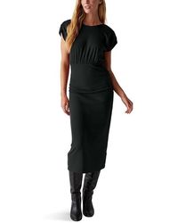 Michael Stars - Pippa Gathered Empire Midi Dress Dress Xs (Us 0-2) Cotton/Modal/Spandex - Lyst