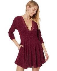 Free People - All Yours Mini ( Plum) Dress - Lyst