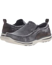 skechers loafers mens black