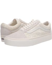 vans leather old skool platform snake white