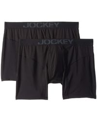 Men's Jockey 2-Pack Boxers Briefs No Bunch Boxer Comfort Stretch Blue Underwear 