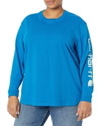 Carhartt Plus Size Loose Fit Long Sleeve Graphic T-shirt - Blue