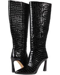Vince Camuto Leather Pelsna Boot in Black Croc Print Leather (Black) - Lyst