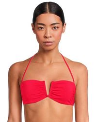 Becca - Color Code Brinley V Wire Bandeau Top Swimwear, Nylon/Spandex - Lyst