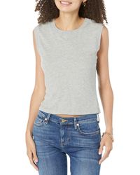 Michael Stars - Johnnie Cropped Crew Neck Tank W/rib Trim - Lyst