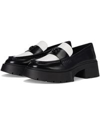 COACH - Leah Platform Loafer Flat Shoes/Optic, Leather/Rubber - Lyst