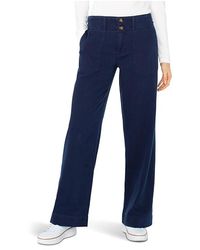 Liverpool Los Angeles - Utility Patch Pocket Wide Leg Mid-Rise Pants Clothing 4, Cotton/Lycra/Lyocell - Lyst