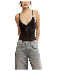 Free People - Take My Number Bodysuit Clothing Sm 4-6) Polyester/Spandex - Lyst