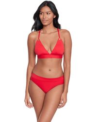 Lauren by Ralph Lauren - Beach Club Solids Toggle V Neck Bikini Top - Lyst