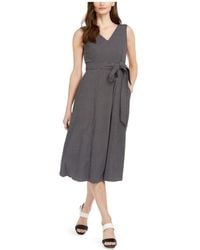 Calvin Klein - Plus Size Sleeveless V Neck Midi Dress With Self Sash Waist - Lyst