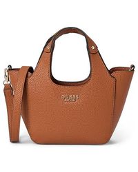 Guess - Calista Mini Tote Satchel Handbags, Polyester - Lyst