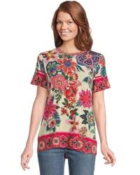 Johnny Was - The Janie Favorite Short Sleeve Crew Neck Tee- Kal Clothing, Rayon/Spandex - Lyst