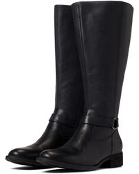 born tall black leather boots