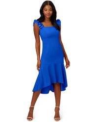 Adrianna Papell - Satin Crepe High-low Dress - Lyst