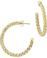 Sterling Forever Thick Braided Rope Chain Hoops Earrings - Metallic
