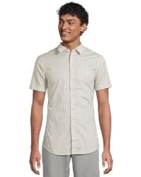 ARMANI EXCHANGE - Micro Print Stretch Cotton Short Sleeve Shirt T Shirt Circle Ax Logo, Cotton/Elastane - Lyst