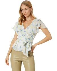 Ted Baker - Gemmiaa Wrap Top With Ruffle Sleeves - Lyst