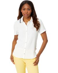 Tommy Hilfiger - Short Sleeve Button Up With Ribbed Collar - Lyst