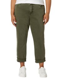 Kut From The Kloth - Plus Size Amy Crop Straight Leg Roll-up Fray In Tree - Lyst