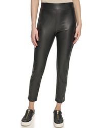 DKNY - Faux Leather Pull-on Leggings - Lyst