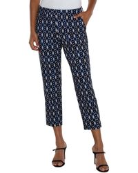 Liverpool Los Angeles - Kelsey Crop Mid-rise Trouser With Slit Luxe Stretch Suiting 27 - Lyst