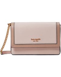 Kate Spade - Morgan Color-blocked Saffiano Leather Flap Chain Wallet - Lyst