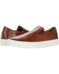 frye leather slip on sneakers