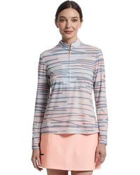 Jamie Sadock - Sunsense Chopstix Print Long Sleeve 1/4 Zip Sun Protection Top Workout, Polyester/Spandex - Lyst