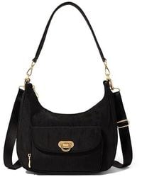 Baggallini - Coastal Flip Lock Half Moon Bag Cross Body Handbags, Nylon - Lyst