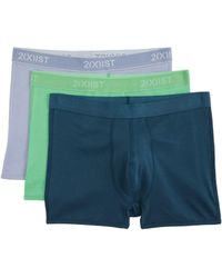 2xist Essential Cotton 3-Pack Brief Purple/Green/Submerged