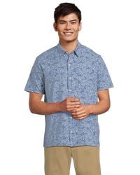 L.L. Bean - Lakewashed Performance Button Front Shirt Short Sleeve Traditional Fit Print T Shirt - Lyst