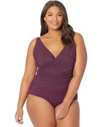 L.L. Bean Slimming Swimwear Tank Suit - Purple
