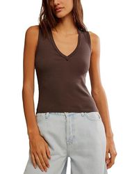 Free People - Neria Tank Top Clothing Xl 14) Cotton/Down/Elastane - Lyst