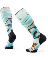 Smartwool - Ski Targeted Cushion Bear Country Print Over The Calf Crew Cut Socks Shoes Lg Shoe 9-11.5) Merino/Mesh/Nylon - Lyst