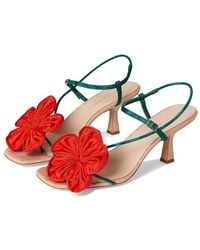 Loeffler Randall - Frank Flower Applique Heeled Sandals Wedge Shoes Nude/ 6.5 B - Lyst