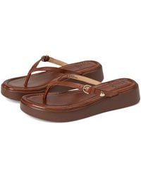 Frye - Maya Buckle Thong Sandals Wedge Shoes 10 B - Lyst
