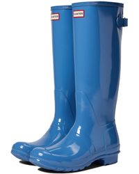blue hunter boots womens
