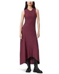 AllSaints - Gia Maxi Dress Dress Uk 8 (Us 4) Cotton/Elastane - Lyst