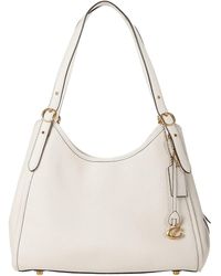 COACH Mixed Leather With Suede Gusset Lori Shoulder Bag in Brown | Lyst