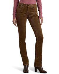 Ralph Lauren - Stretch Corduroy Mid-Rise Straight Pant Jumpsuit & Rompers One Piece, Cotton/Elastane/Leather - Lyst