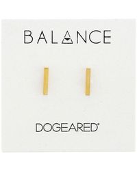 Dogeared Balance Flat Bar Stud Earrings - Metallic