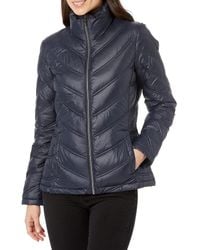 Calvin Klein Synthetic Performance Mixed-media Quilted Jacket in Blue | Lyst