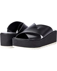 Sorel Leather Cameron Flatform Mule in Orange - Lyst