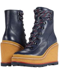 tory burch logo wedge bootie