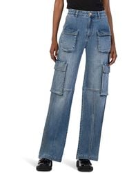 Kut From The Kloth - Jean High-rise Fab Ab Wide Leg -patch Pockets W/ Flaps In Planned - Lyst