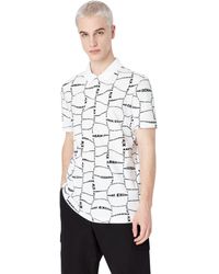 Armani Exchange - Cotton Printed Polo Shirt - Lyst
