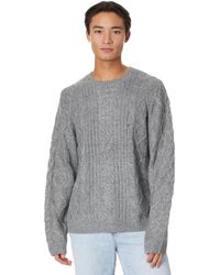 Lucky Brand - Mixed Stitch Tweed Crew Neck Sweater - Lyst
