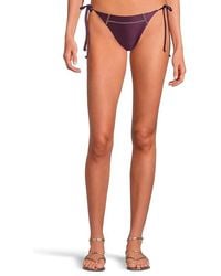 Becca - Color Sheen Demi Tie Side Basic Bottom Swimwear, Nylon/Satin/Spandex - Lyst
