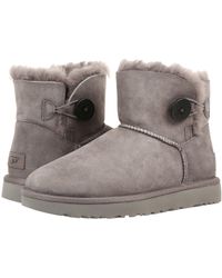 ugg mini bailey button stormy grey